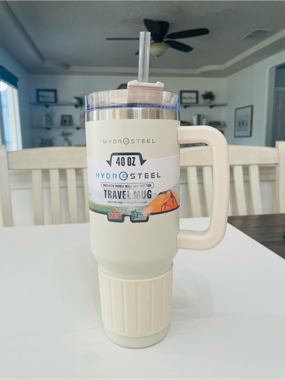 Hydro Steel 40oz Travel Mug / Tumbler with Stainless Steel Straws